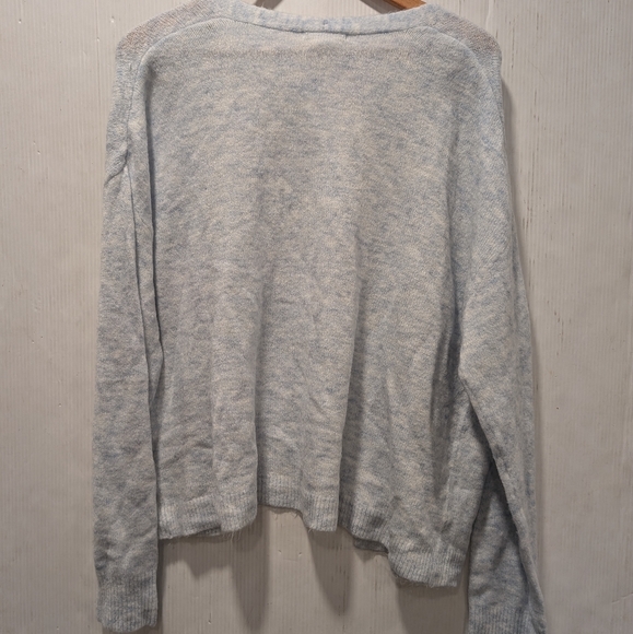H&M women's blue burnout open front cardigan sweater size medium NEW! - Picture 9 of 9